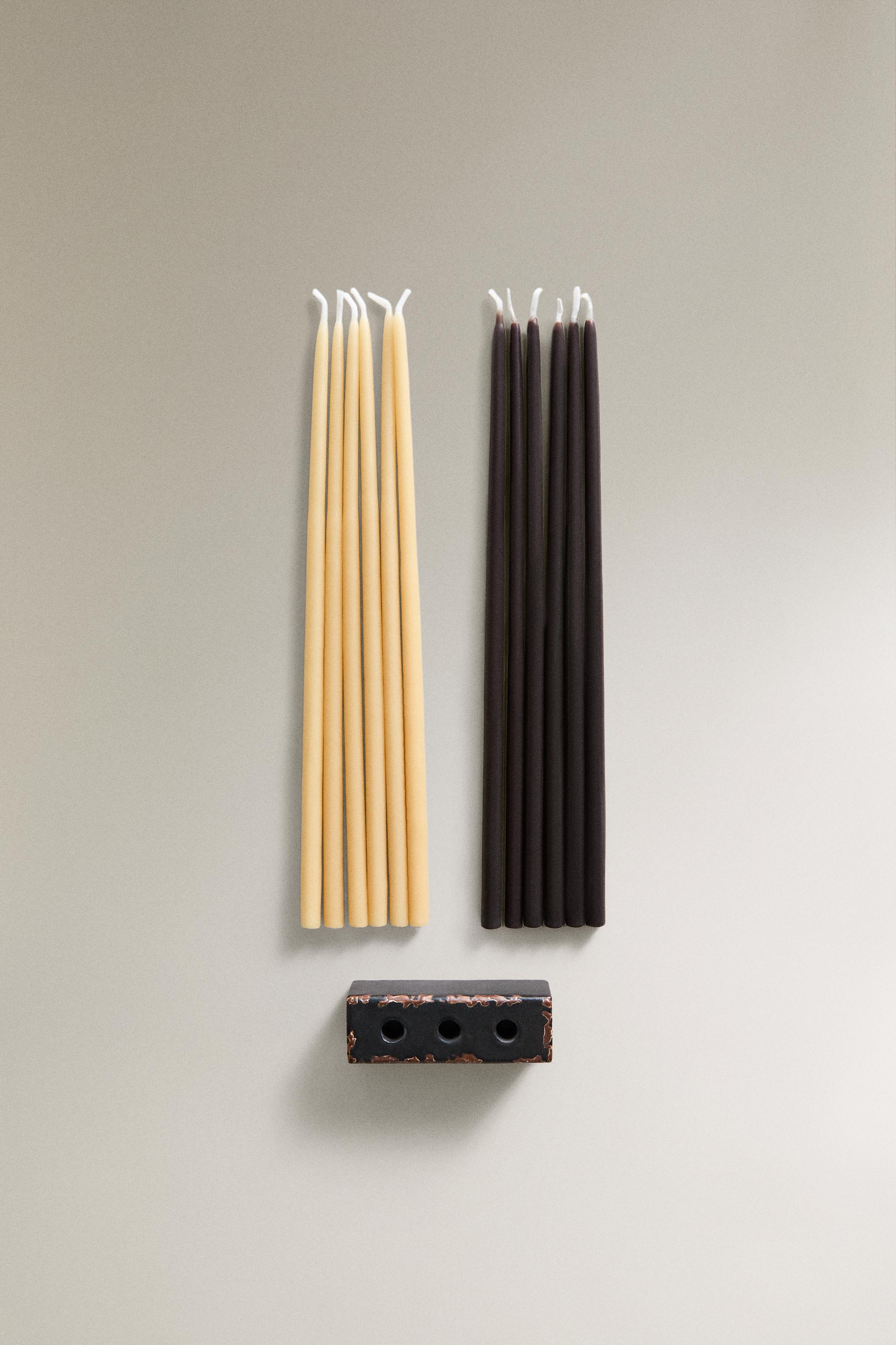 ENSEMBLE PACK DE BOUGIES VELVET CUIR ET PORTE-BOUGIES